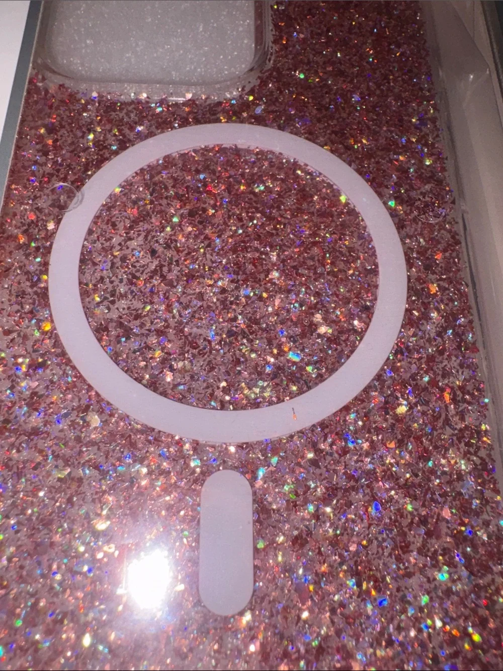 Premium Glitter Case -Compatible iPhone 15 Pro Max Case - Rose gold glitter
